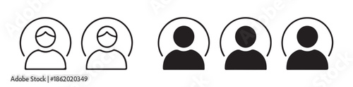 Gender neutral user profile icons vector set illustrating head and shoulder silhouette avatars suitable for website and application interface