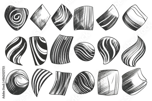 Hand draw doodle shapes isolated illustration