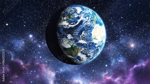 Full Earth Rotating View on Dark Space