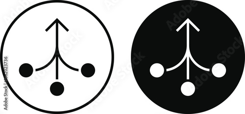 Consolidation icon. Freight grouping icons. Merger and unification symbols. Data aggregation graphic design. Business integration signs
