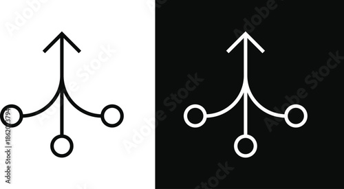 Consolidation icon. Freight grouping icons. Merger and unification symbols. Data aggregation graphic design. Business integration signs
