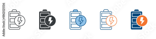 Battery Charging Icon Set Multiple Style Collection 