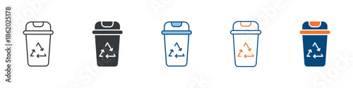 Recycling Bin Icon Set Multiple Style Collection 