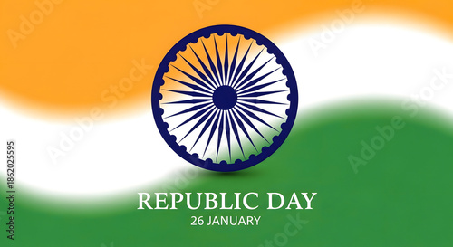 Indian republic day celebration with national flag ashoka chakra