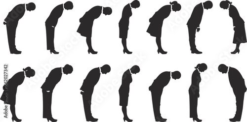 , professional courtesy, cultural respect, workplace mannersng, etiquette concept,
business etimen bowing, ess greeting etiquette, professional manners illustration, courtesy gesture con
