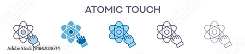 Atomic Touch Element For Design Graphic - Multi Styles. Vector Illustration Of Two Colored And Black. Multiple Icons Designs Can Be Used For Mobile, Ui, Web 