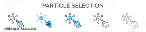 Particle Selection Element For Design Graphic - Multi Styles. Vector Illustration Of Two Colored And Black. Multiple Icons Designs Can Be Used For Mobile, Ui, Web 