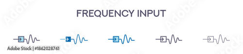 Frequency Input Element For Design Graphic - Multi Styles. Vector Illustration Of Two Colored And Black. Multiple Icons Designs Can Be Used For Mobile, Ui, Web 