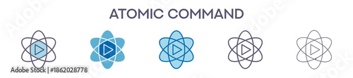 Atomic Command Element For Design Graphic - Multi Styles. Vector Illustration Of Two Colored And Black. Multiple Icons Designs Can Be Used For Mobile, Ui, Web 