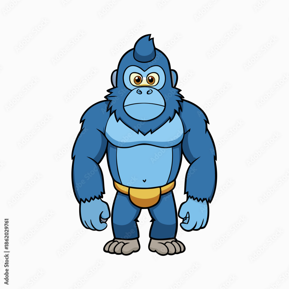 Naklejka premium Strong Gorilla or Ape Character