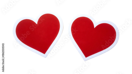 Interlocking Red Hearts Symbolizing Love and Unity on White Background