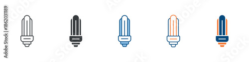 Energy Saving Lamp Icon Set Multiple Style Collection 