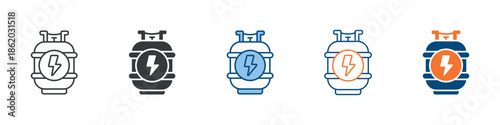 Gas Cylinder Icon Set Multiple Style Collection 