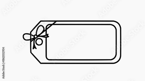 Blank gift tag with elegant ribbon bow