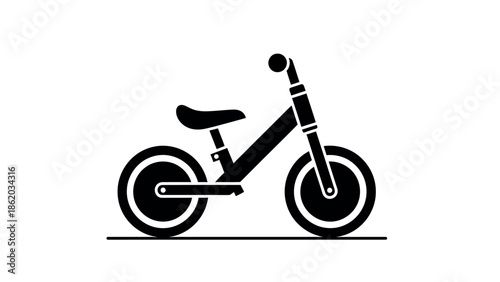 Balance Bike Silhouette: A sleek, minimalist representation of a balance bike, ideal for early childhood development and outdoor fun.