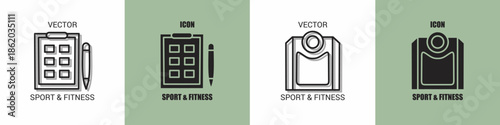 Sport and fitness icon line. Sport and fitnes vector illustration.