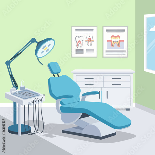Dental Chair and Equipment in Clinic.