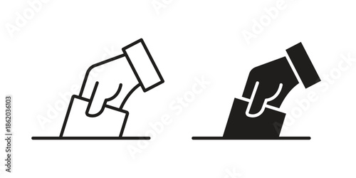 Ballot icons vector. Line and glyph design with editable stroke