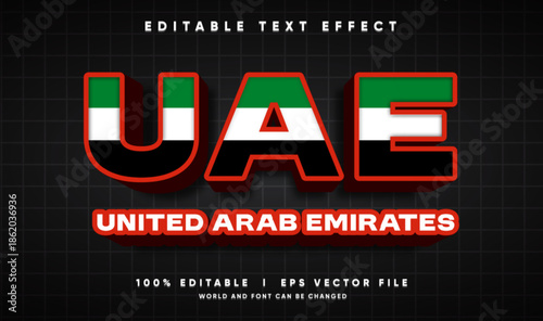 Editable Text Effect - UEA with Flag modern style