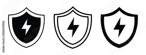 Minimal shield icon set for professional and commercial use.