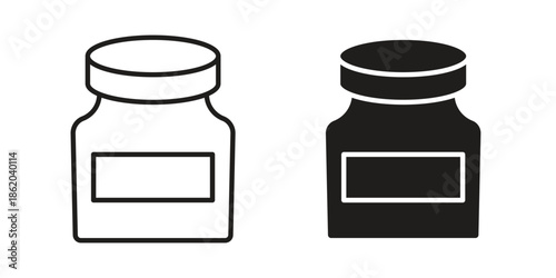 Cream icons vector. Line and glyph design with editable stroke