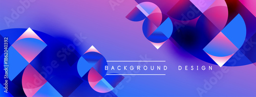 Abstract fluid shapes, vibrant purple, blue hues. Modern design, dynamic composition, gradient effects create visual interest.