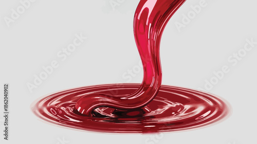 Red blood dripping effect on white background