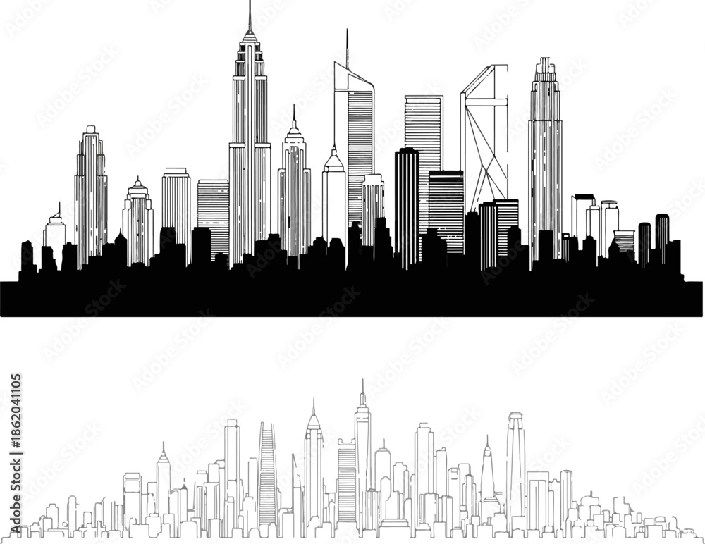 Obraz premium Skyline of modern cityscape