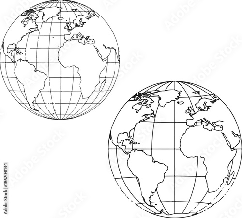 World map globe illustration