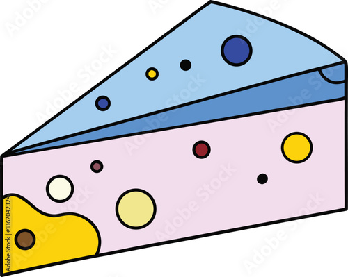 Cheese wedge icon with stipple holes