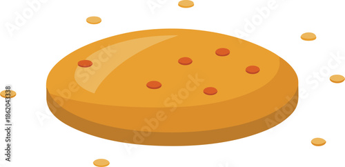 Pancake with berries flat design