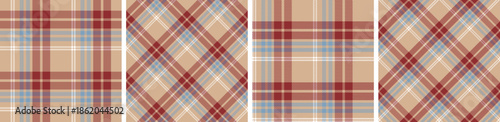Plaid pattern set repeatable or fence seamless checkered fabric texture background for skirt, tablecloth, blanket, duvet cover, or other modern fashion print.