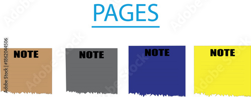 Colorful collection of torn note pages or memo pads for reminders and quick thoughts
