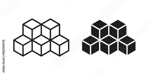 Inventory icons vector. Line and glyph design with editable stroke