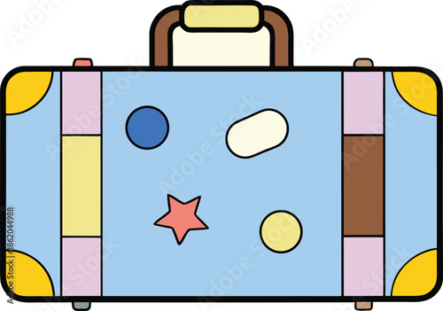 Suitcase icon with handmade texture