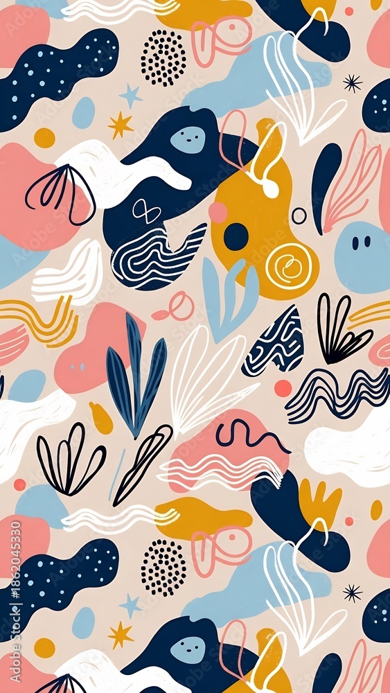 Naklejka premium seamless pattern with fishes