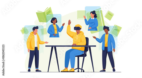 Interactive virtual collaboration showcasing cutting-edge technology for global communication