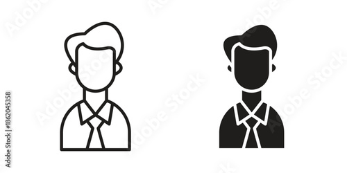 Man icons vector. Line and glyph design with editable stroke