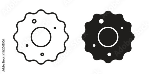 Microorganism icons vector. Line and glyph design with editable stroke