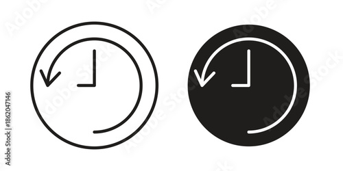 Past time icons vector. Line and glyph design with editable stroke