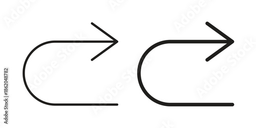 Redo icons vector. Line and glyph design with editable stroke