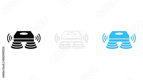 Drive vibration damper icon showing noise reduction from operating drives