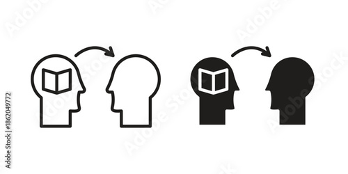 Share thoughts icons vector. Line and glyph design with editable stroke