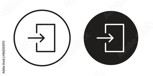 Sign out icons vector. Line and glyph design with editable stroke