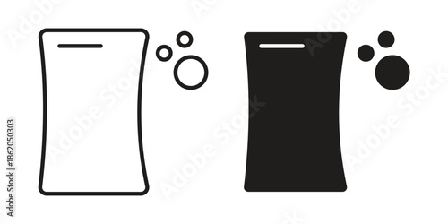 Soap icons vector. Line and glyph design with editable stroke