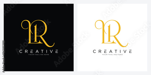 Foto Initial LR letter logo design vector