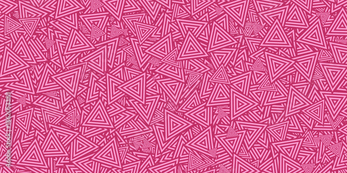 Pink Triangles Pattern with Concentric Lines abstract