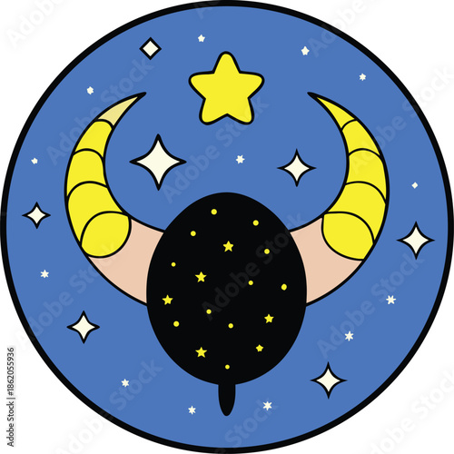 Horoscope icon with dotted celestial texture