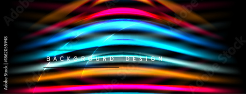 Abstract vibrant lines create dynamic background. Bright colors blend, forming futuristic design. Smooth curves suggest movement, energy.