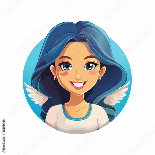 Wind elemental 2D vector illustration character